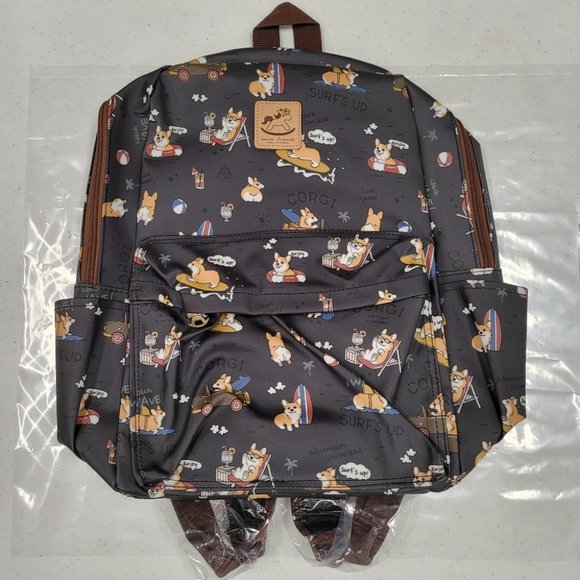 Waterproof Corgi Large Backpack for School Travel - Picture 6 of 11